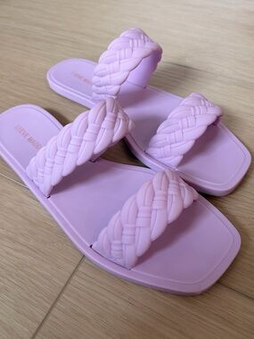 Steve Madden Lilac Braided Double-Strap Slide Sandals